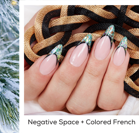 Negative Space + Colored French Design Nail Art Trends Winter 2020