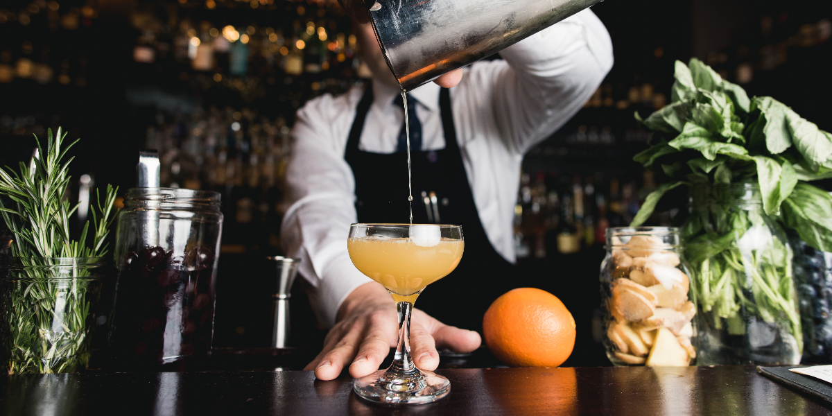 Bartender making a cocktail