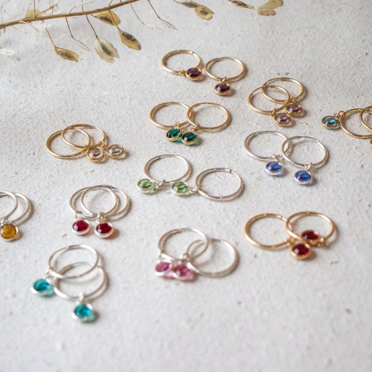 Swarovski Birthstone Hoop Earrings – Emery & Opal