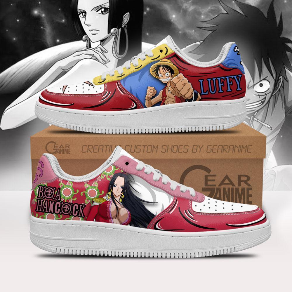 Boa Hancock And Luffy Air Sneakers Custom Anime One Piece Shoes Gear Anime