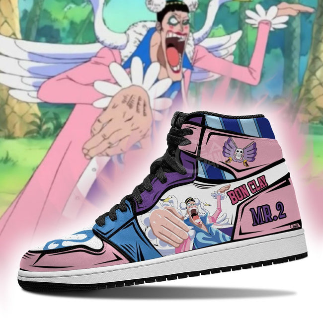 Mr 2 Bon Clay Sneakers Custom Anime One Piece Shoes Gear Anime