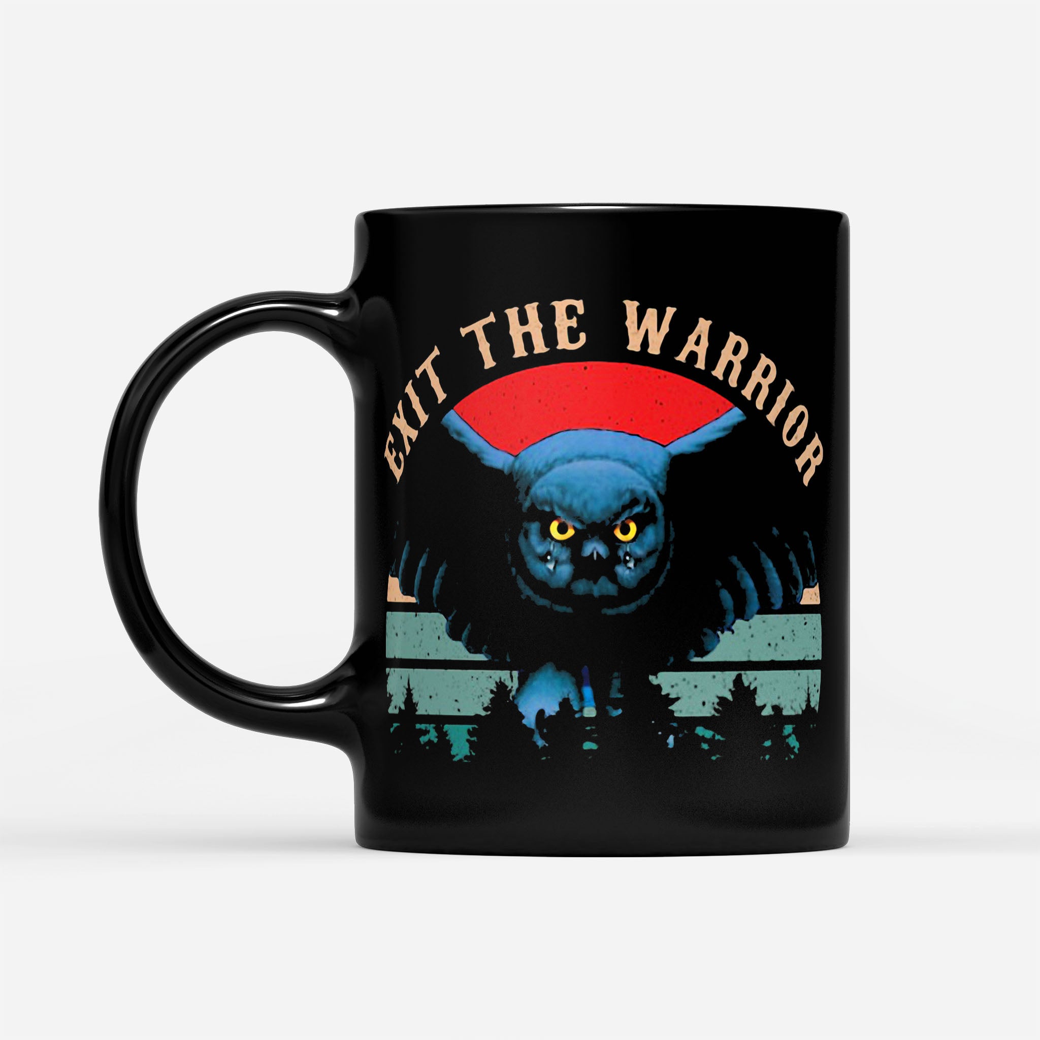 Owl Exit The Warrior Vintage - Black Mug