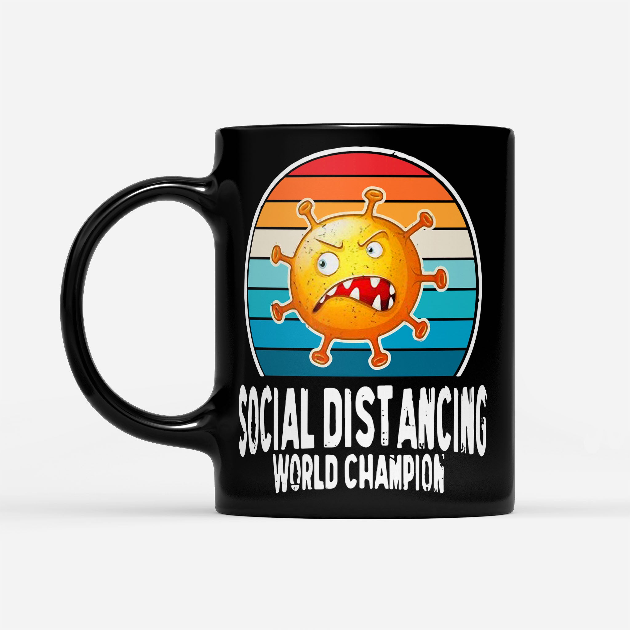Social Distancing World Champion - Black Mug
