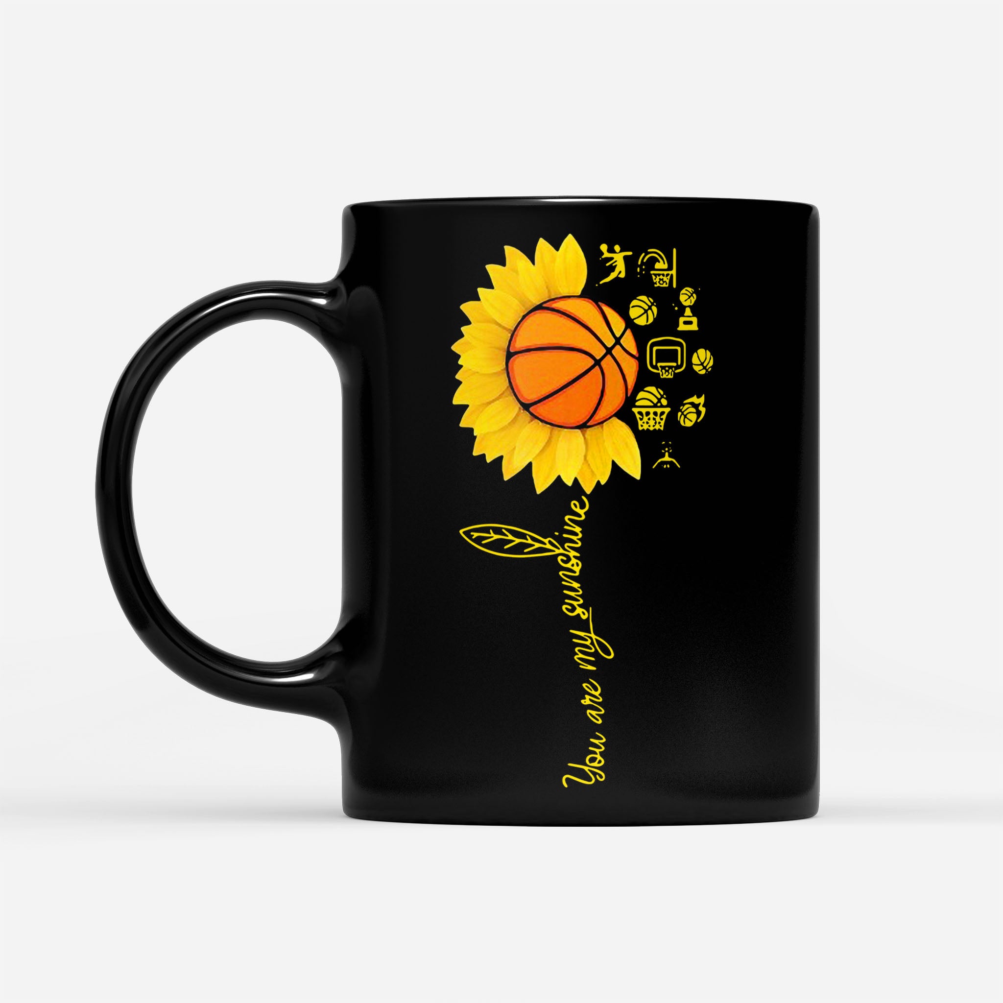 My Sunshine Sunflower Basketball Mom - Black Mug