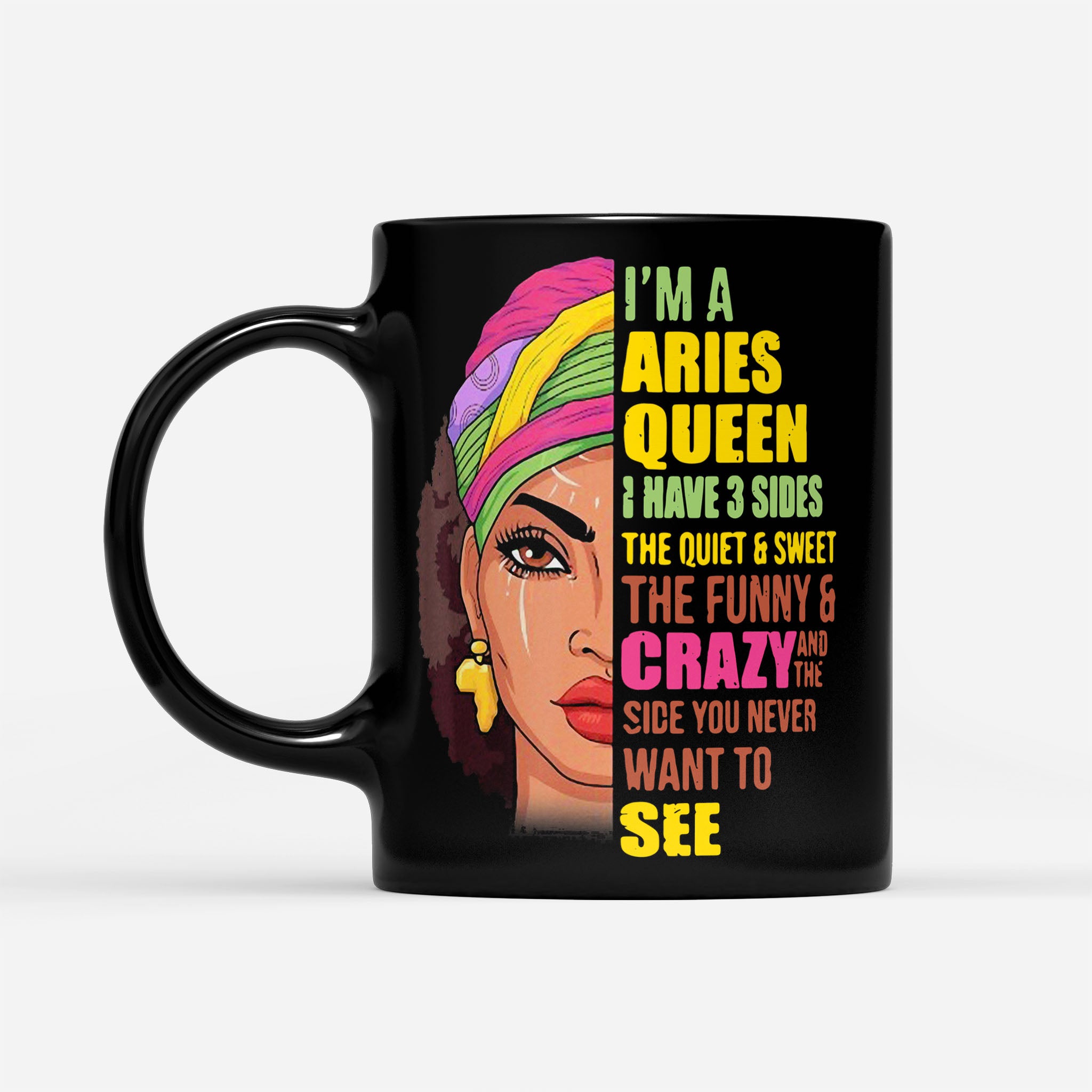 Woman Melanin Horoscope Aries Zodiac - Black Mug