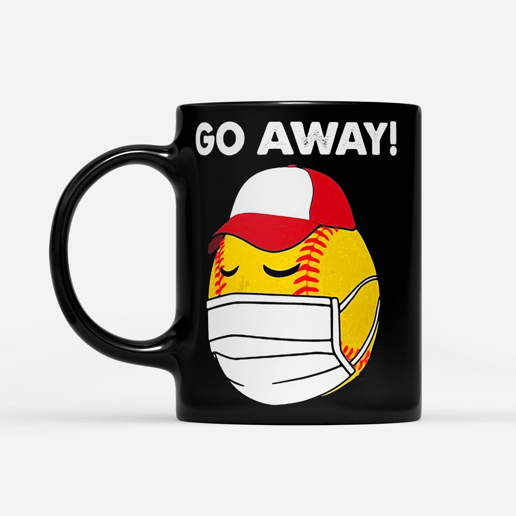 Softball Custom Coronavirus Go Away - Black Mug