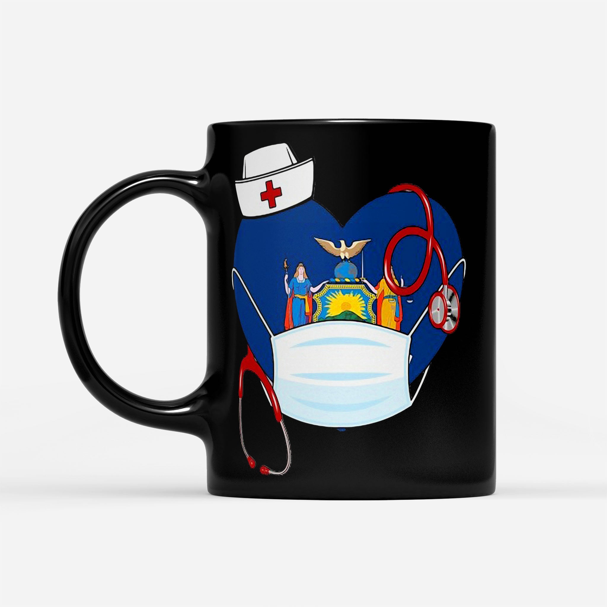 Corona New York Heart Nurse - Black Mug