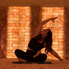 Yoga in a salt wall room - Himalayan Salterz