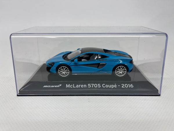 McLaren 570S Coupe . 2016 Blue. 1/43 Scale. Super Car. Boxed .