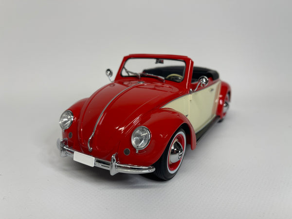Volkswagen Beetle 1200 Hebmüller Cabriolet 1949 . Red & Cream . By KK Scale . 1/18 Scale . New & Boxed.