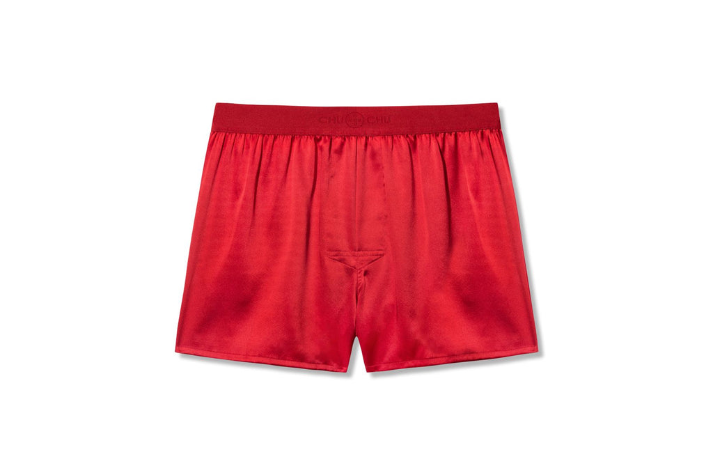 CHUOCHU Men's Silk Boxer Shorts - Pure Mulberry Silk Underwear