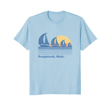 Load image into Gallery viewer, Saugatuck MI Sailboat T-Shirt Vintage 80s Sunset Tee
