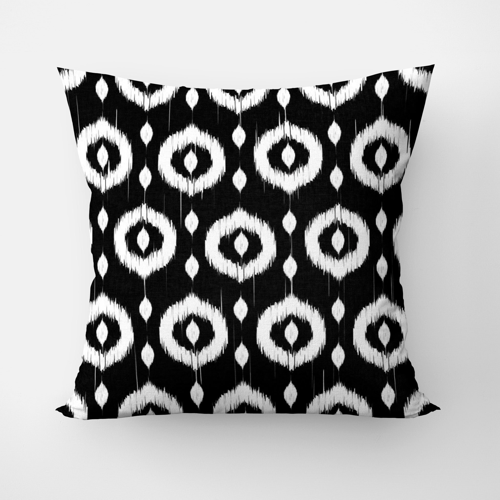 Black and deals white ikat pillow