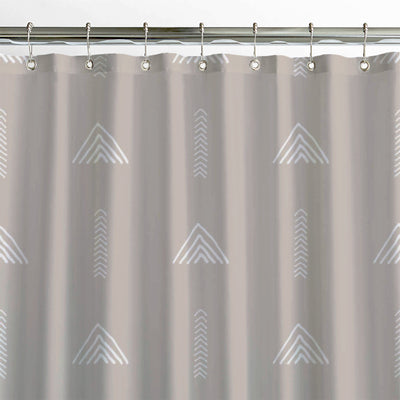 Scandinavian Minimalist Geometric Triangle Beige Shower Curtain KELDA
