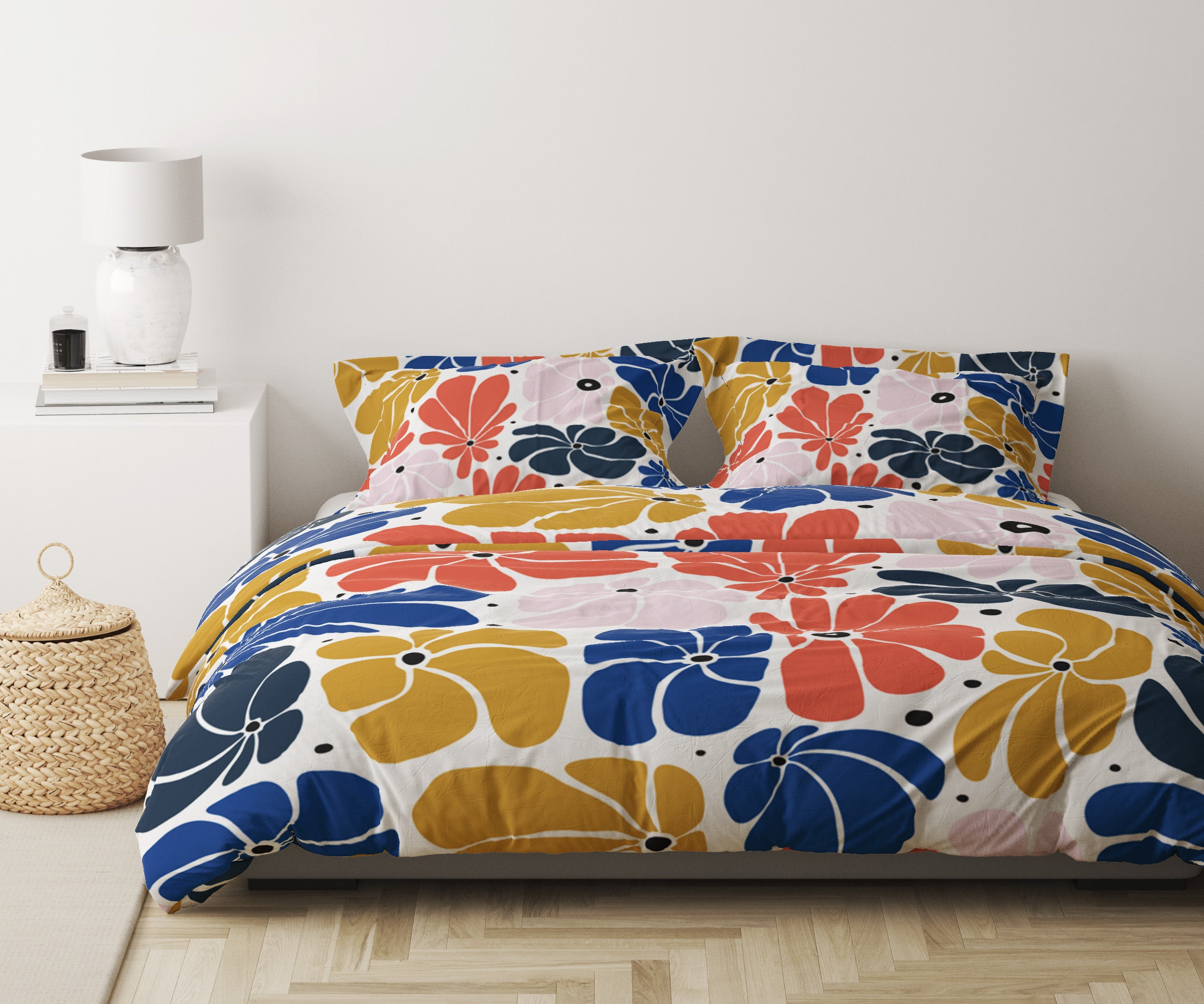 Abstract Floral Duvet Cover and Sham