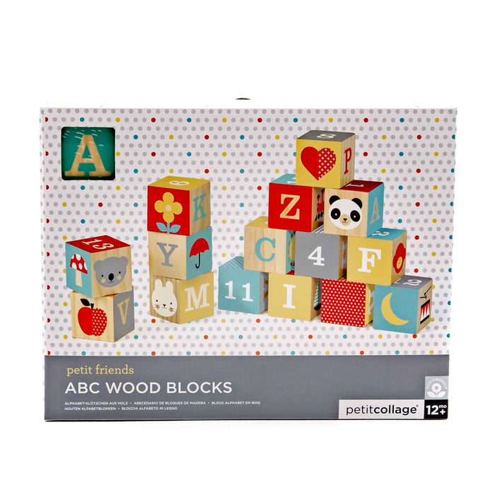 Petit Collage ABC Wooden Blocks - Mortise And Tenon