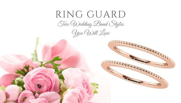 Diamond Wedding Ring Guard Wedding Band 14k Rose Gold