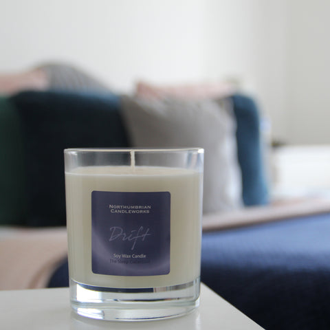 Drift Candle from The Sleep Collection in bedroom