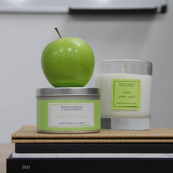 Soy Candles for Home - Fresh Green Apple Candles by Northumbrian Candleworks