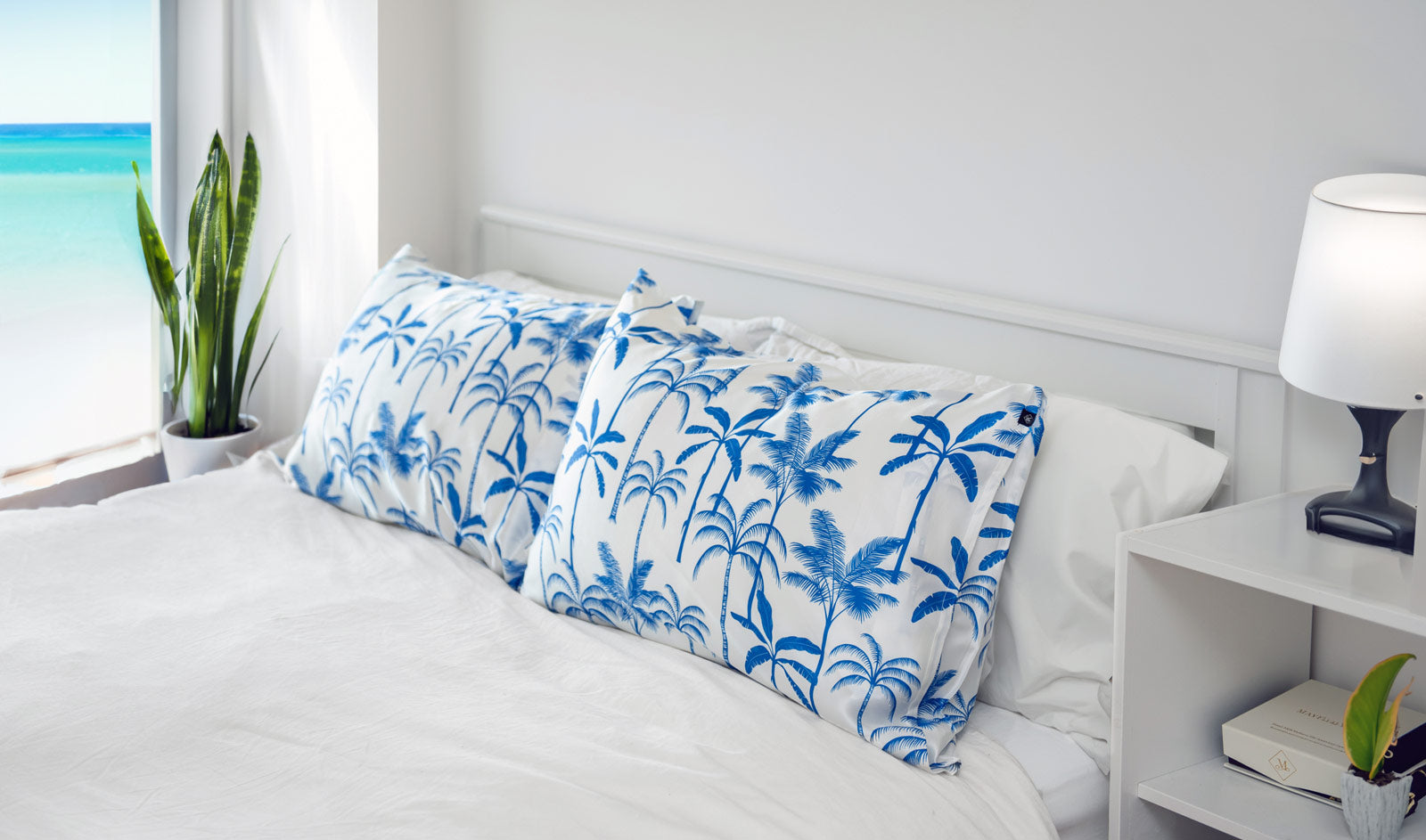 The Palms - Summer Silk Pillowcase by Mayfairsilk - 25 Momme Mulberry Silk