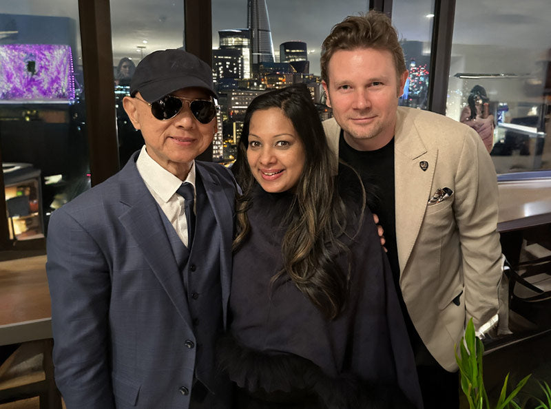 Marcus and Darshana Ubl with Jimmy Choo in London