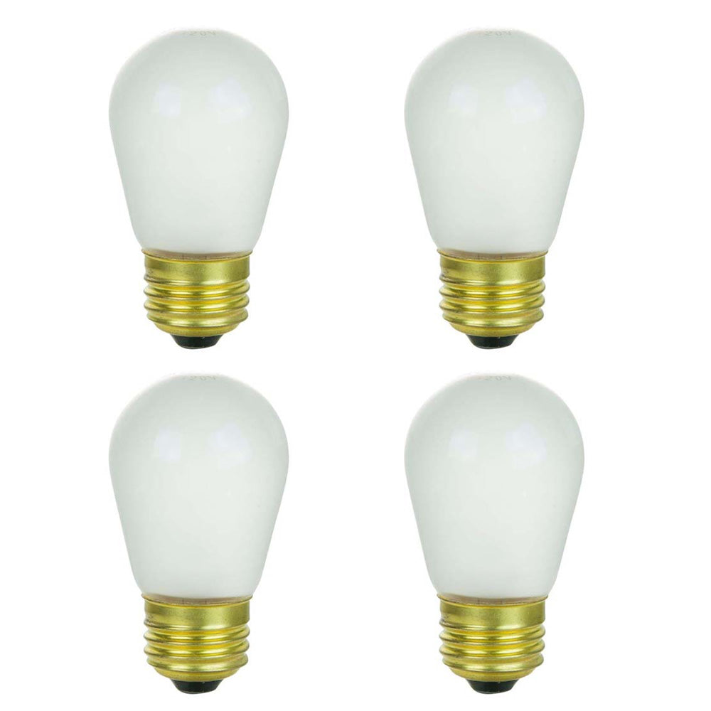 4Pk - Sunlite 11w 120v S14 Sign E26 Medium Base 2600k Frosted Light Bulb