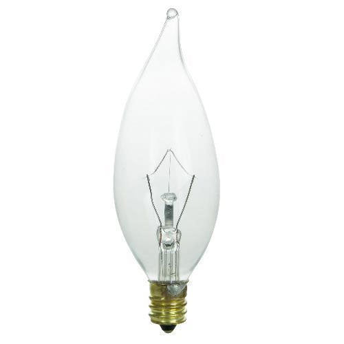 Sunlite 40w Flame 130v Candelabra Base Clear Bulb