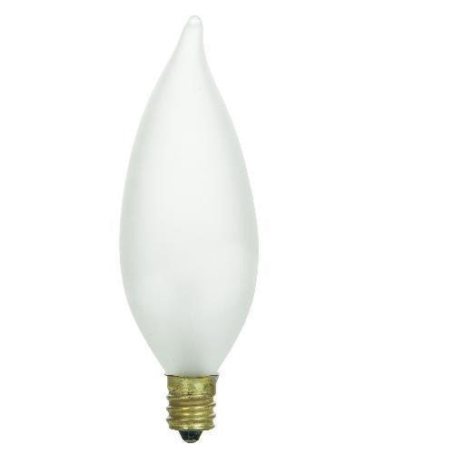 SUNLITE 7w Flame 120v Candelabra Base Frost Bulb