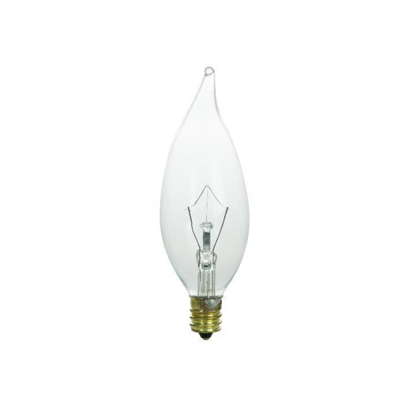 Sunlite 25w Flame 130v Candelabra Base Clear Bulb