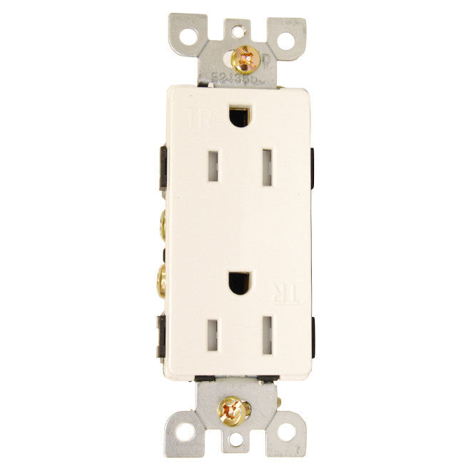 SUNLITE White E559 Tamper Resistant Decorative Electrical Receptacle 15Amp 125v