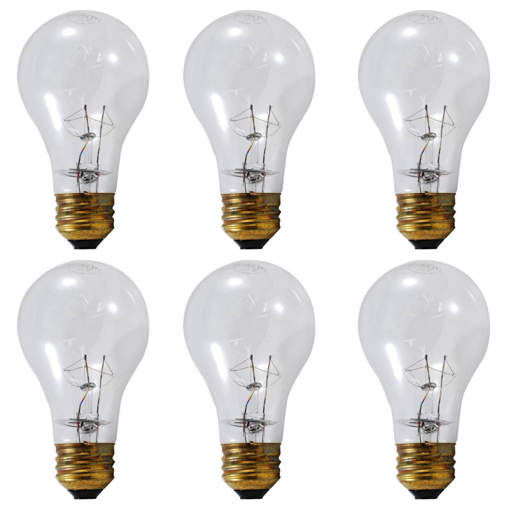 6PK - SYLVANIA 60W A19 Krypton 8000hr 595Lm Traffic Signal Clear Bulb