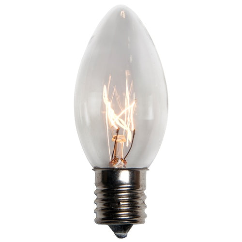25 Bulbs - C9 Transparent Clear, 7 Watt lamp