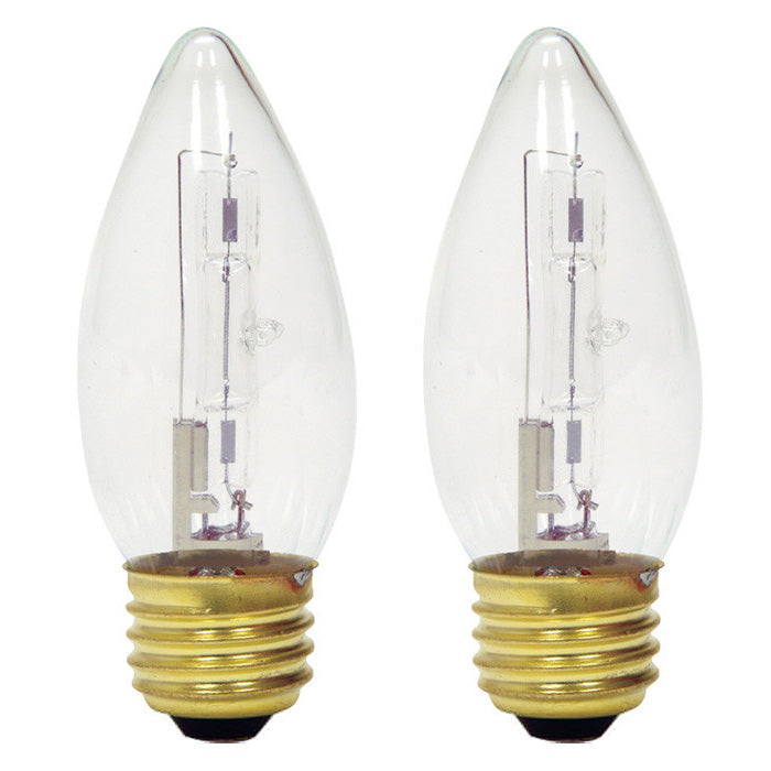 GE 16760 25w 120v B10 Blunt Tip Candle E26 25BM/H Decor Torpedo Halogen -2 bulbs