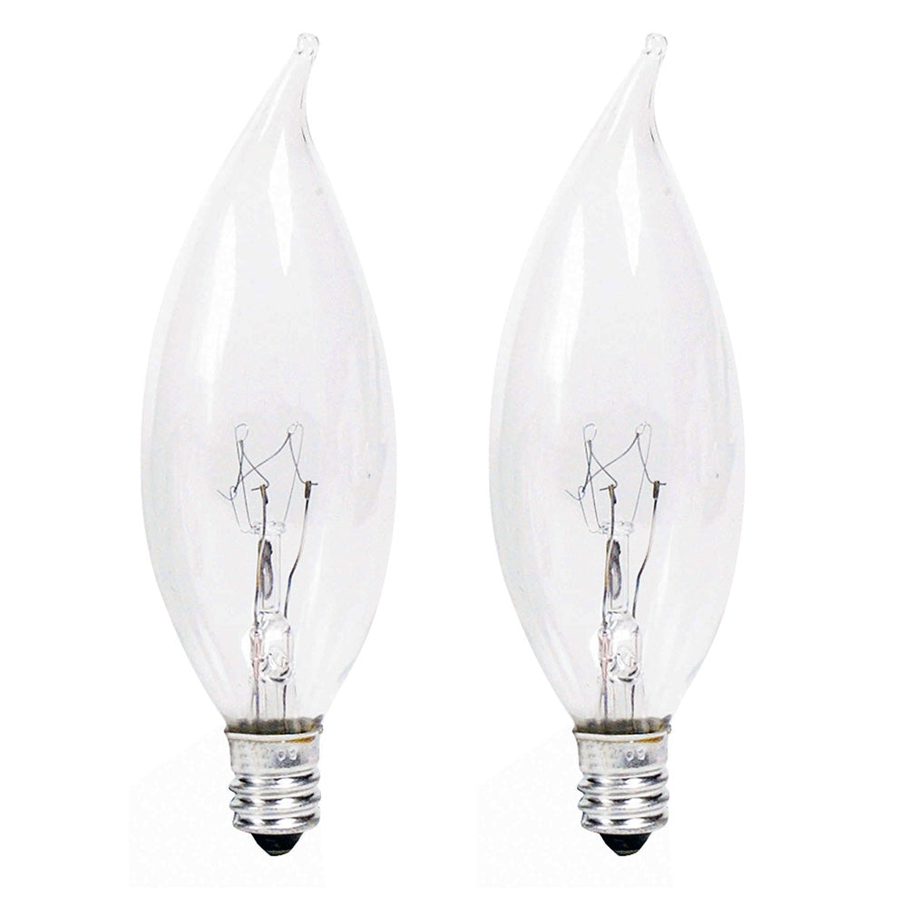 2 Pk. - Philips 25w 120v BA9 Clear DuraMax Decorative Chandelier Incandescent