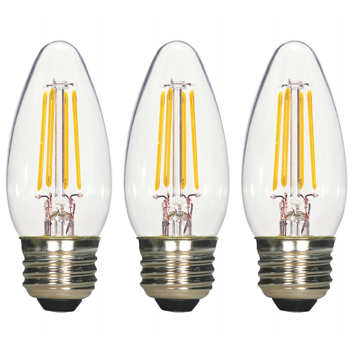 3PK - 4.5w B11 Candle LED 2700K Medium Base Non-Dimmable - 40w equiv