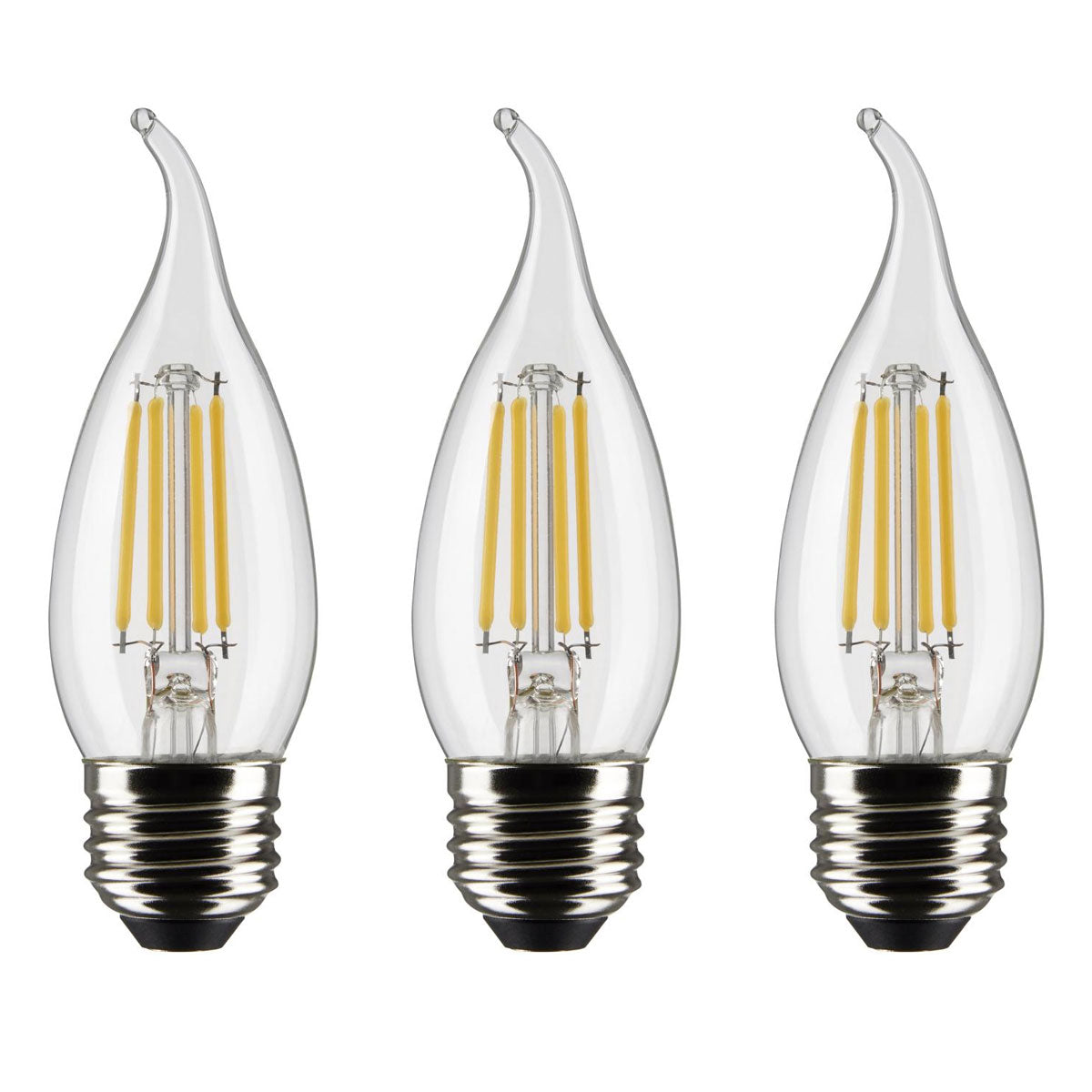 3PK - 4.5w CA11 Candle LED 2700K Medium Base Non-Dimmable - 40w equiv