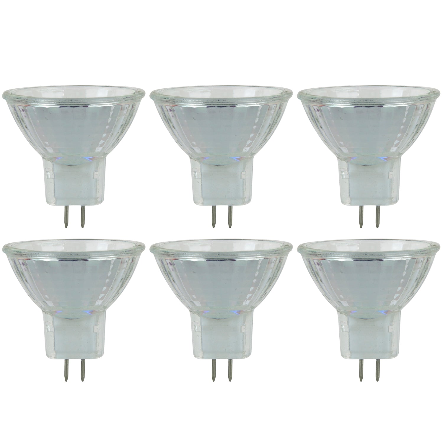 6PK - SUNLITE 10w JCR 12v MR11 3200K Bright White Narrow Flood NFL Halogen Bulb