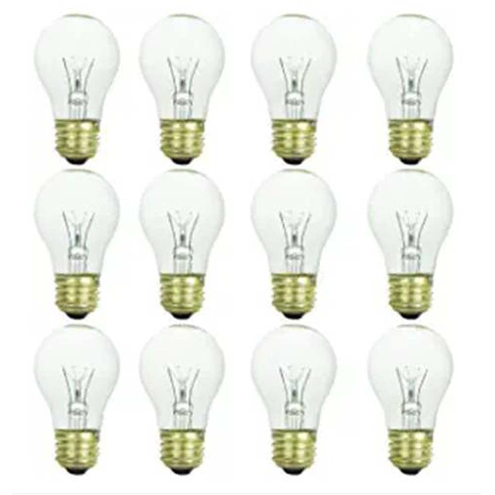 12Pk - SUNLITE 60w A15 130v Medium Base Clear Appliance Light Bulb