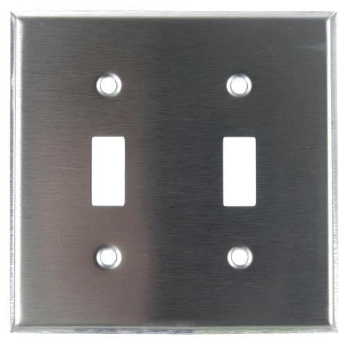 12Pk - SUNLITE 2 Gang Toggle Plate Steel E102S