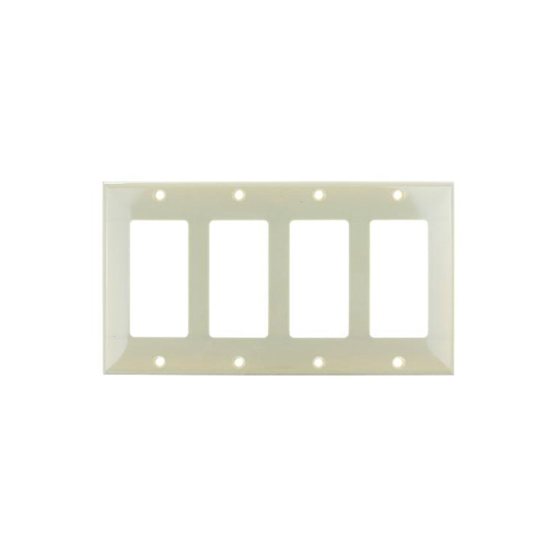 12Pk - SUNLITE 4 Gang Decorative Plate Ivory Color E304I