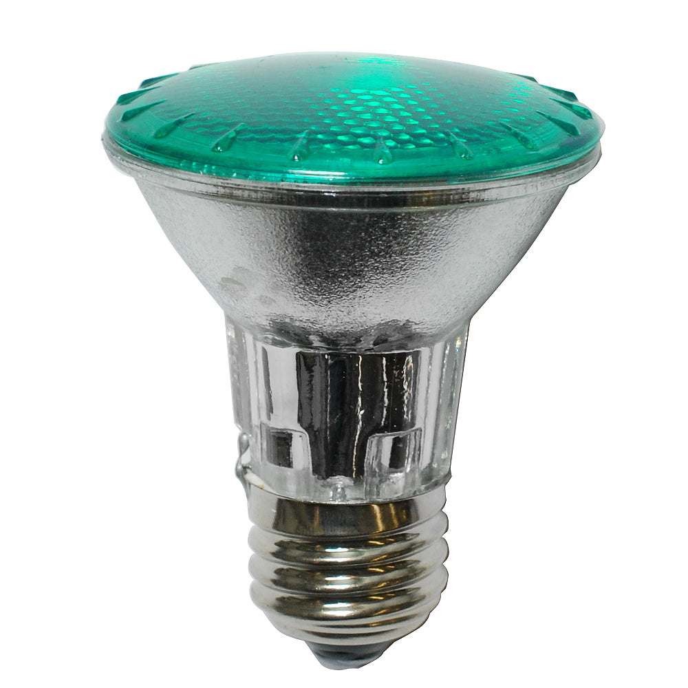 Platinum 50W 120V PAR20 Narrow Flood Green Halogen Bulb