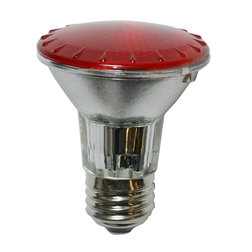 BulbAmerica 50W 120V PAR20 Narrow Flood Red Halogen Bulb