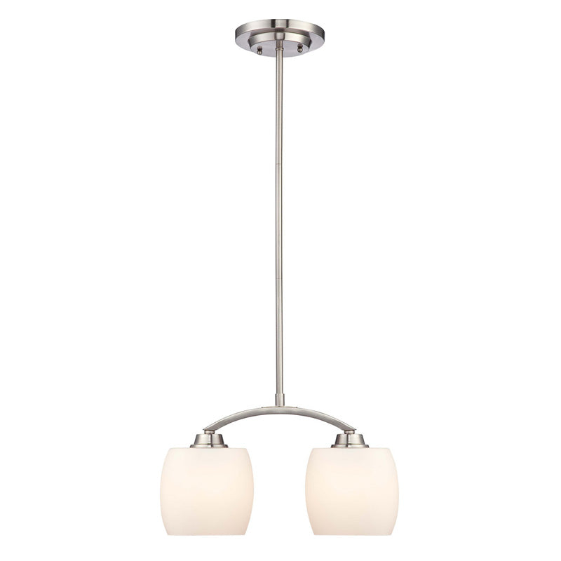 Nuvo Helium - 2 Light Mini Pendant w/ Satin White Glass