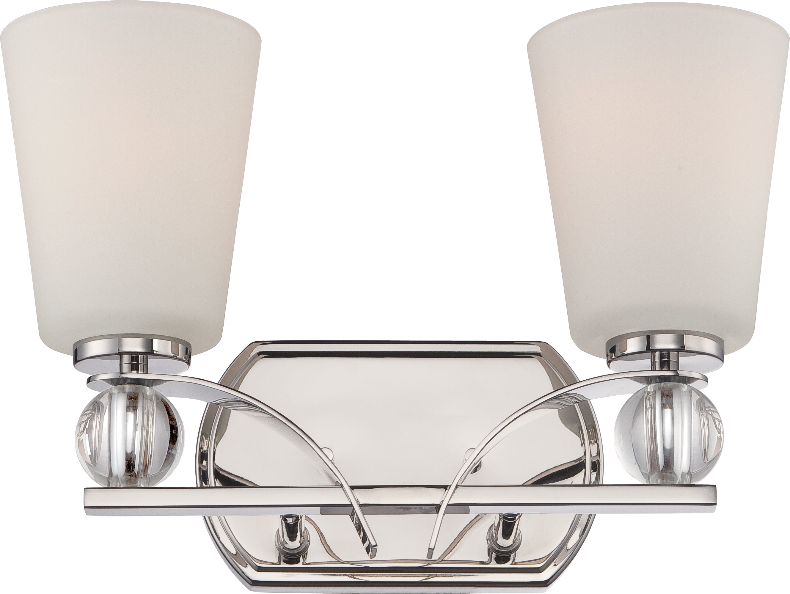 Connie - 2 Light Vanity Fixture w/ Satin White Glass