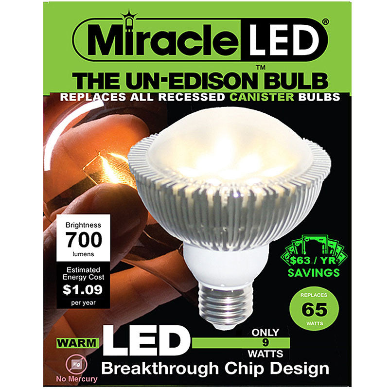 Miracle LED Un-Edison 9w 120v NASA PAR30 Reflector Warm White LED Light Bulb
