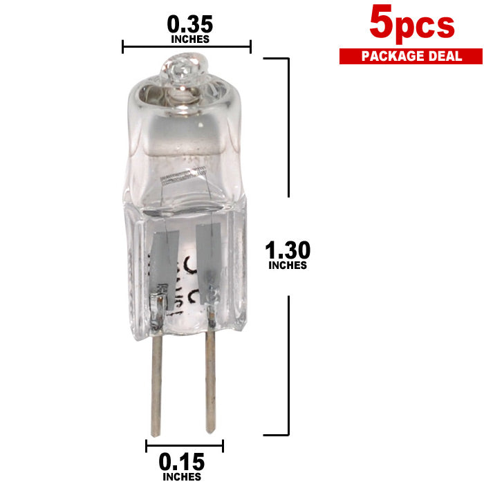 BulbAmerica 64258 HLX 20 watts 12 volts G4 2-Pin Halogen light Bulb x 5 pack