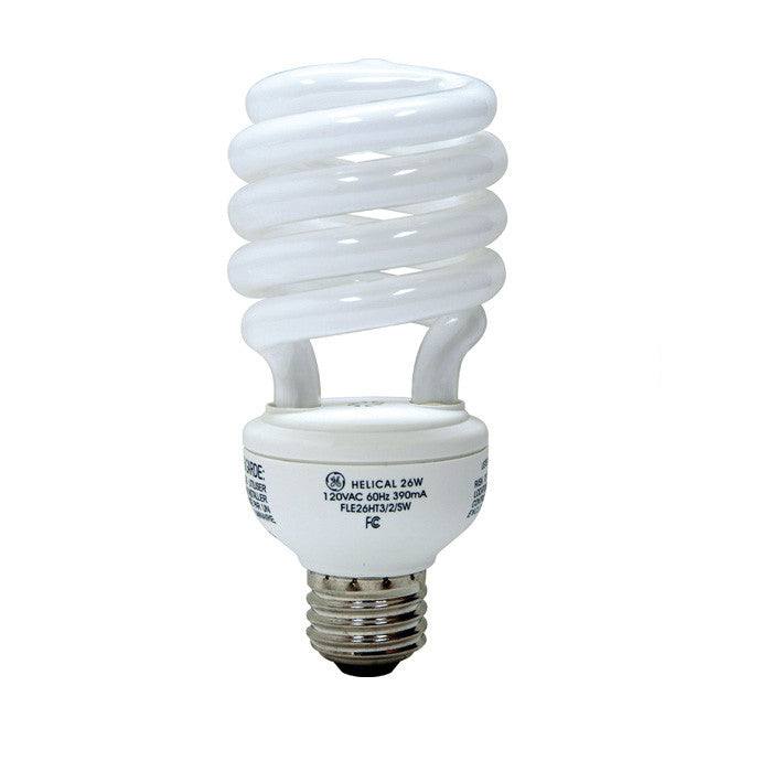 GE 75408 26W T3 G25 E26 2500K Reveal Spiral Compact Fluorescent Bulb 100w equiv.