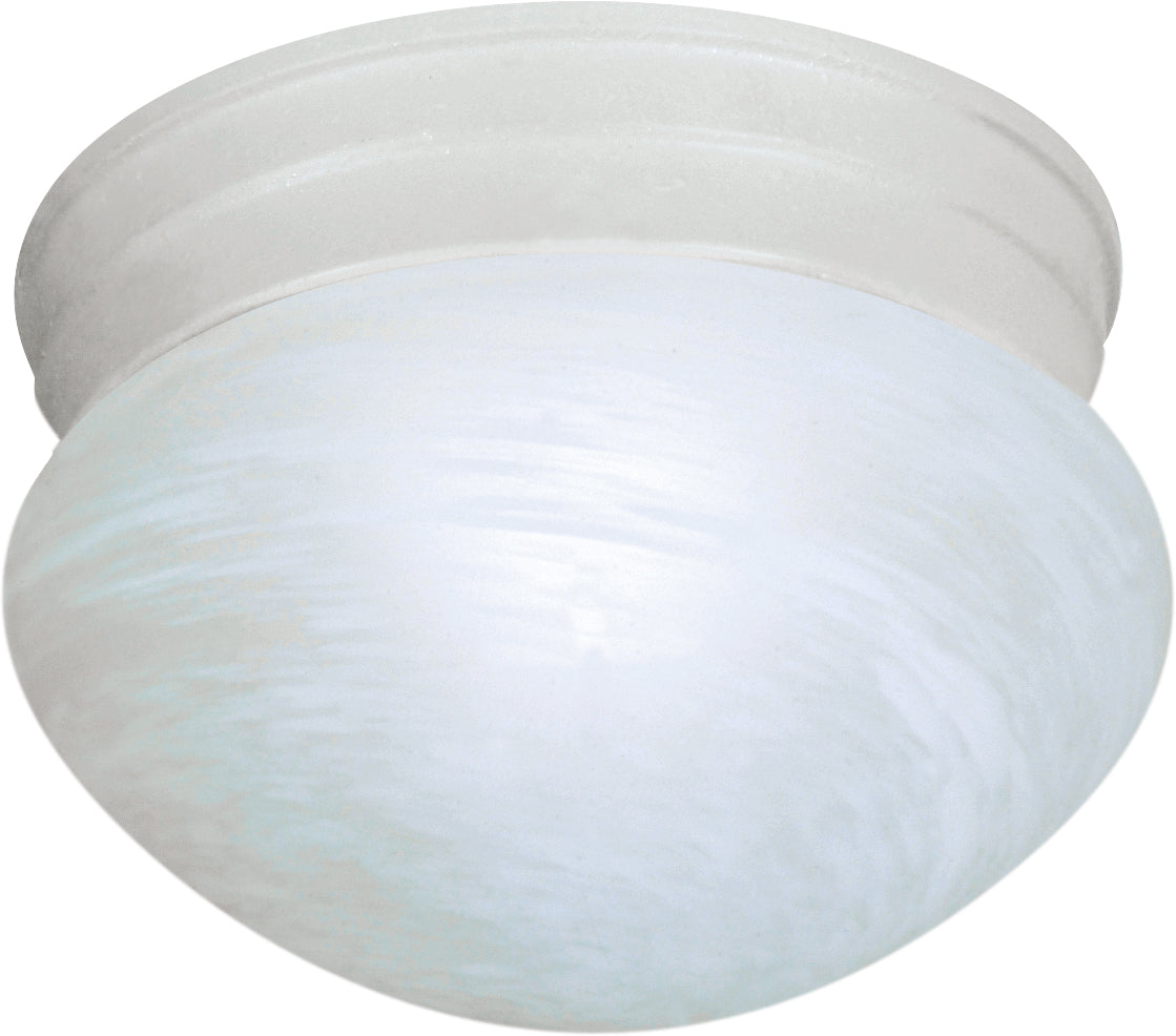 1-Light 8" Flush Mounted Close-to-Ceiling Light Fixture in Textured White Finish