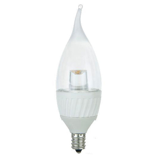 SUNLITE 4.5W 120V 3000K CLEAR Candelabra E12 Flame LED Light Bulb