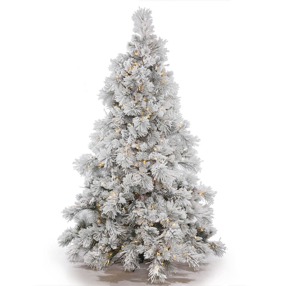 45Ft. Flocked Alberta tree 382 PVC tips 250 warm white Italian LED lights